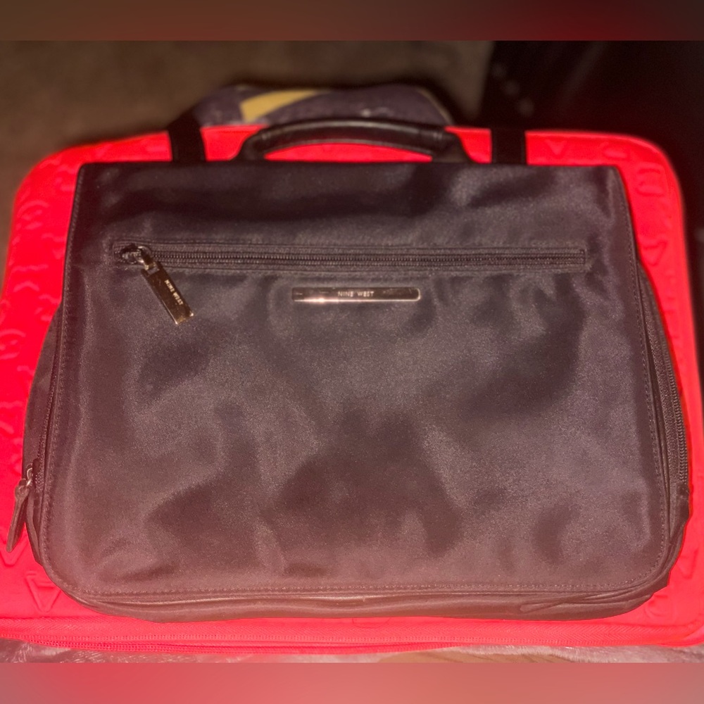 Nine West Small Laptop / Tablet / iPad  Travel Bag Briefcase Black Neoprene